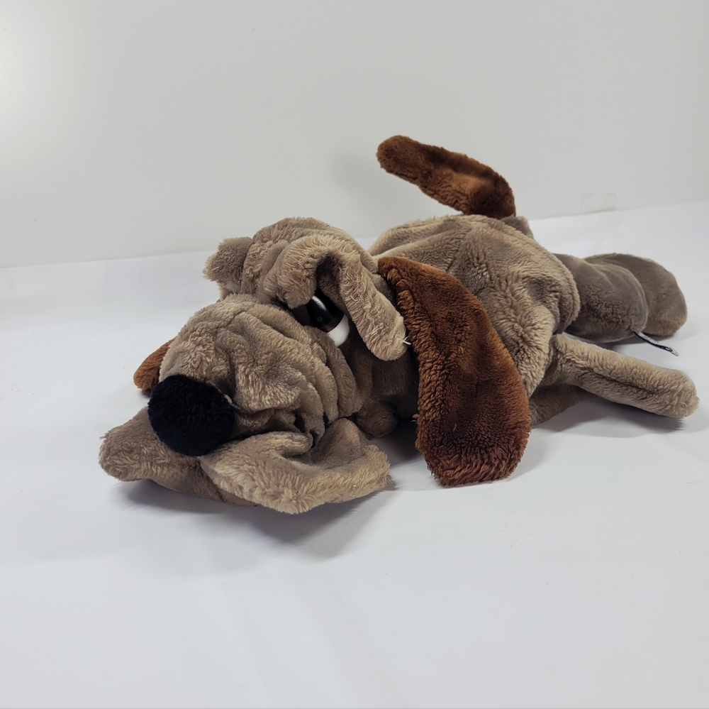 ❤Rare Vintage 1986 Plush Brown Wrinkles Floppy Dog Puppet Animal Playthings